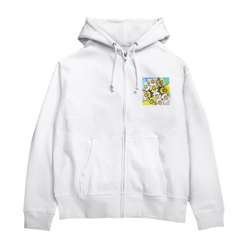みっちりむっちり過密セキセイインコさん【まめるりはことり】 Zip Hoodie