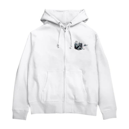 おりぼんフィッシュと街 Zip Hoodie