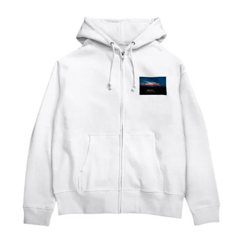 夕焼けの田んぼ Zip Hoodie