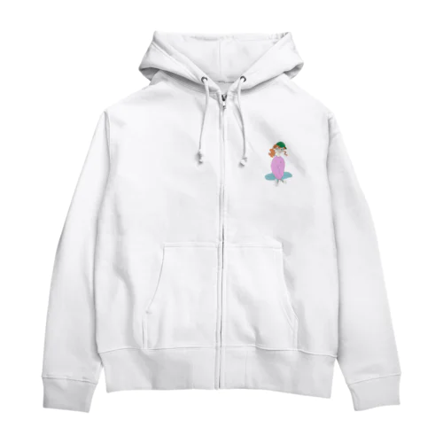 カラフルポップガール  背景抜きバージョン Zip Hoodie