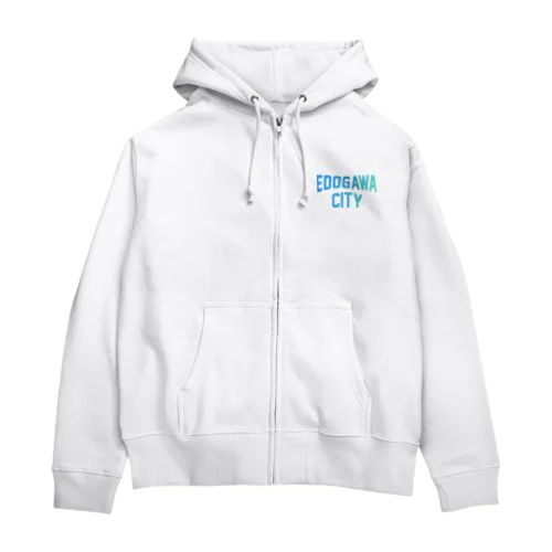 江戸川区 EDOGAWA CITY ロゴブルー Zip Hoodie