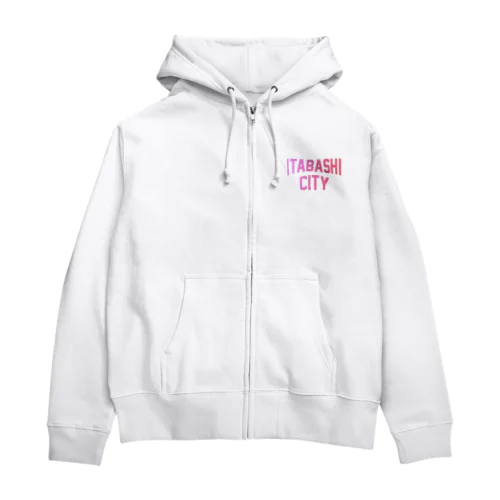 板橋区 ITABASHI CITY ロゴピンク Zip Hoodie