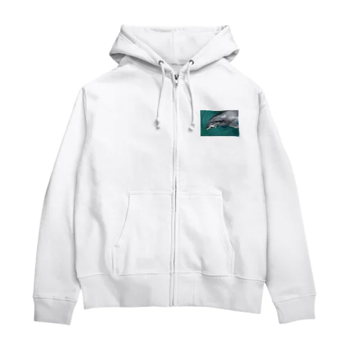 お魚をくわえたイルカさん。 Zip Hoodie