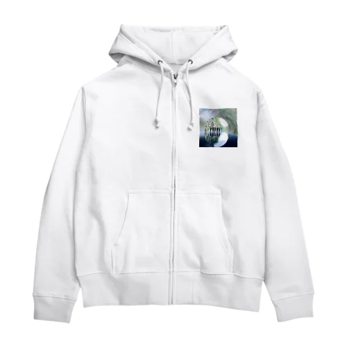 風景柄 Zip Hoodie