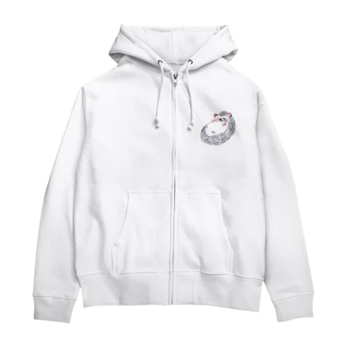 オリジナル　喜ぶハリネズミのソフィー。 Zip Hoodie