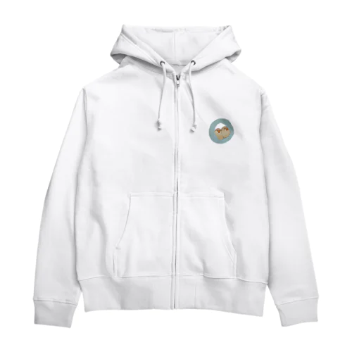 キンカは液体 ブルー Zip Hoodie