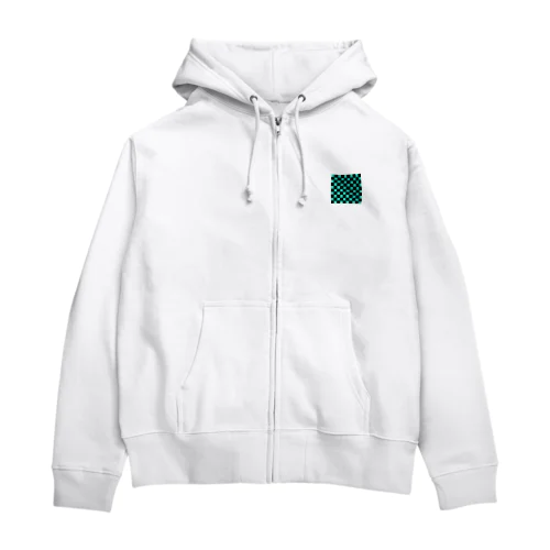 市松柄ブロックチェック Zip Hoodie