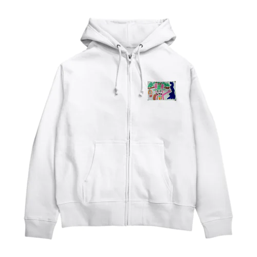 ウサの冒険ジップパーカー Zip Hoodie