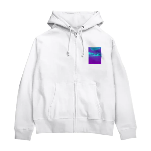 FmE-『景色』-海 Zip Hoodie