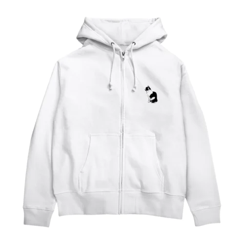 座りネコ Zip Hoodie