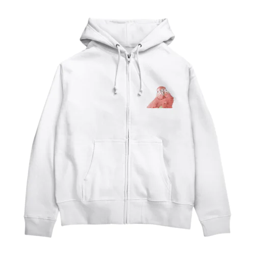 アキクサインコのチャム（首かしげ） Zip Hoodie