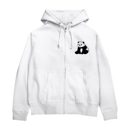 ころころパンダ（おすわり）（線あり） Zip Hoodie