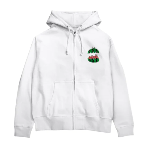 ねこぼうけん隊スイカポンチ Zip Hoodie