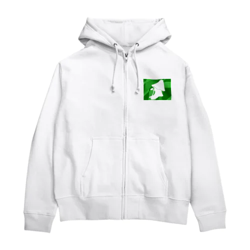 わたがしデザイン（緑・白） Zip Hoodie