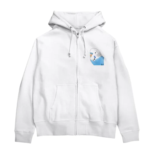 見つめるセキセイインコちゃん【まめるりはことり】 Zip Hoodie