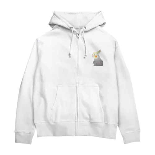 見つめるオカメインコちゃん【まめるりはことり】 Zip Hoodie