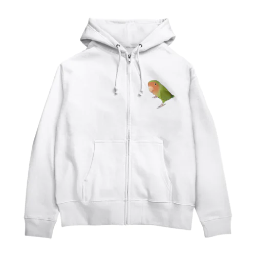 見つめるコザクラインコちゃん【まめるりはことり】 Zip Hoodie