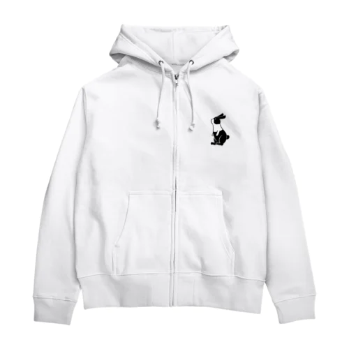 ボーダーうさぎのボブ Zip Hoodie