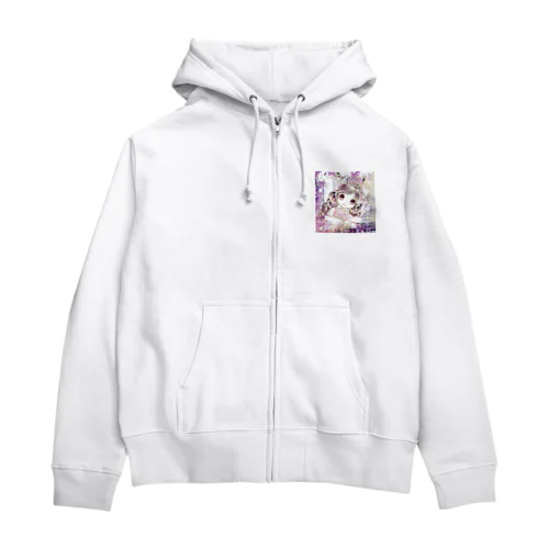 ♡可愛い女の子♡(紫) Zip Hoodie