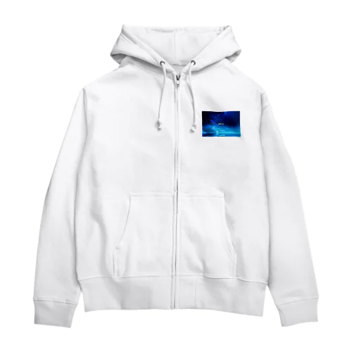 絵画風の幻想的な星空(横長) Zip Hoodie