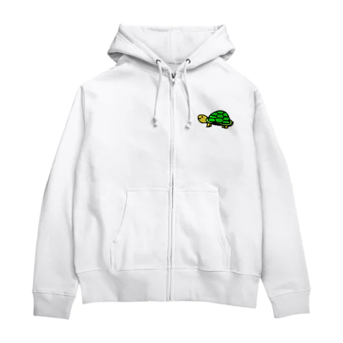 ドット絵の亀ちゃん Zip Hoodie