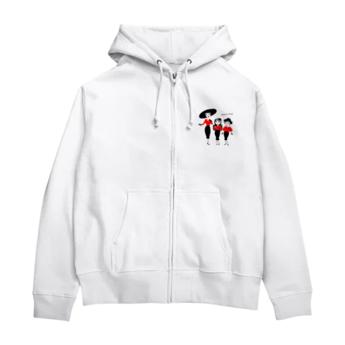 みにきゃらスキャット Zip Hoodie