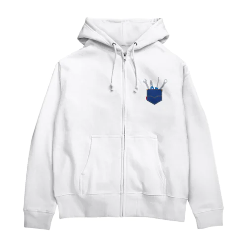  ポケットに入った工具 Zip Hoodie