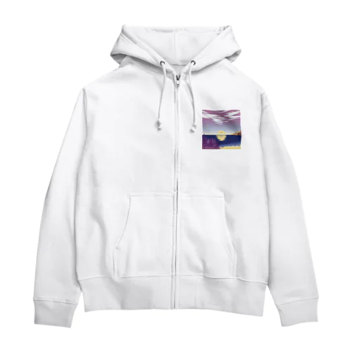 Shimoda_purple_bule_pinkplane  Zip Hoodie