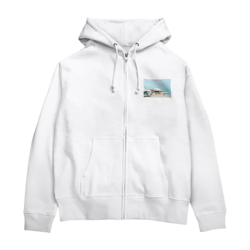 Pastel merry-go-round on the beach Zip Hoodie