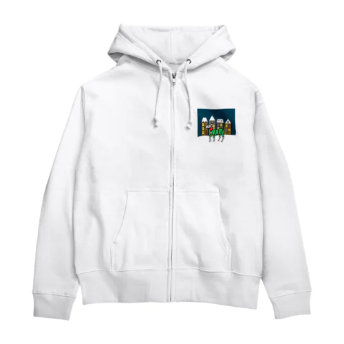 クリスマスの街とイタグレ Zip Hoodie