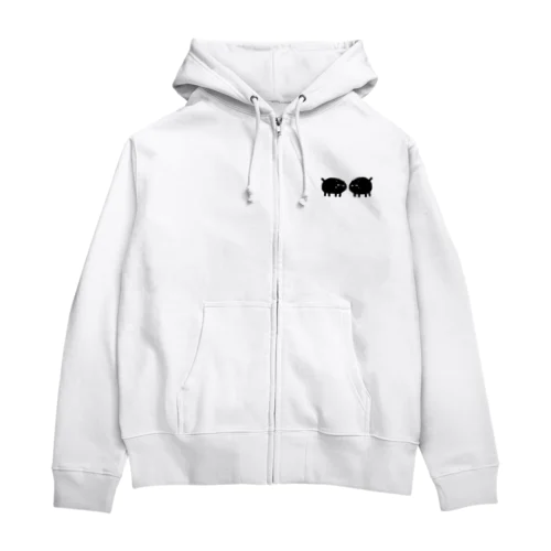 ２匹のにゃこ Zip Hoodie