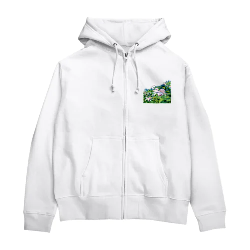 レンゲショウマの花 Zip Hoodie