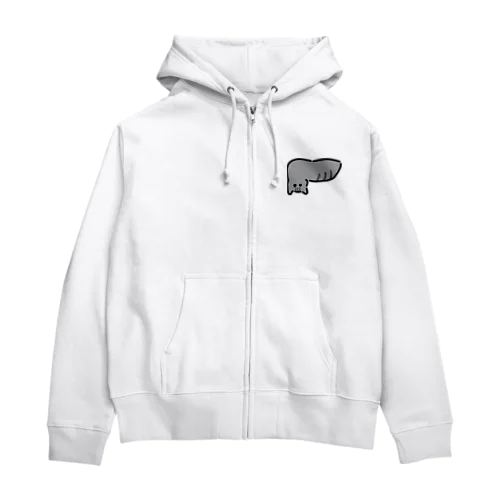 肝臓サバトラ猫 Zip Hoodie