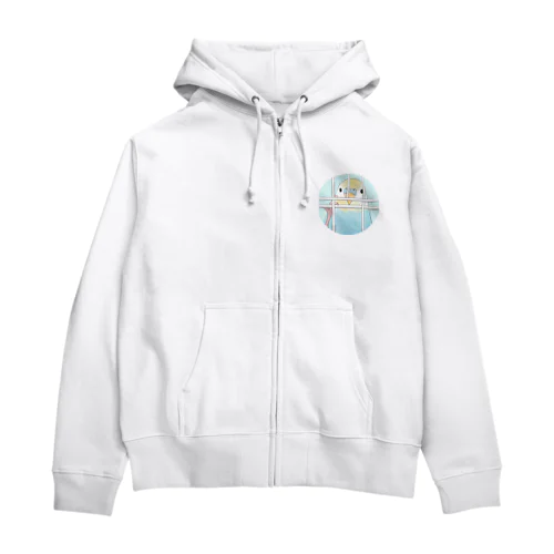 可愛いのぞき見セキセイインコちゃん【まめるりはことり】 Zip Hoodie