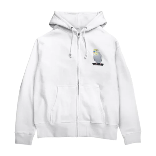 のんびりセキセイインコちゃん【まめるりはことり】 Zip Hoodie