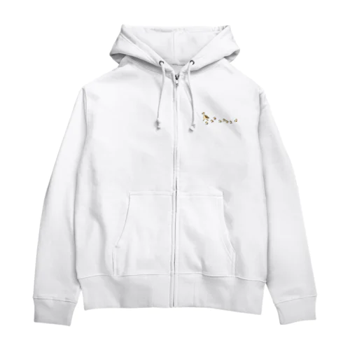 カルガモの親子（行列） Zip Hoodie