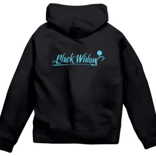 BlackWidow-Rig-Logo-Turquoise Zip Hoodie