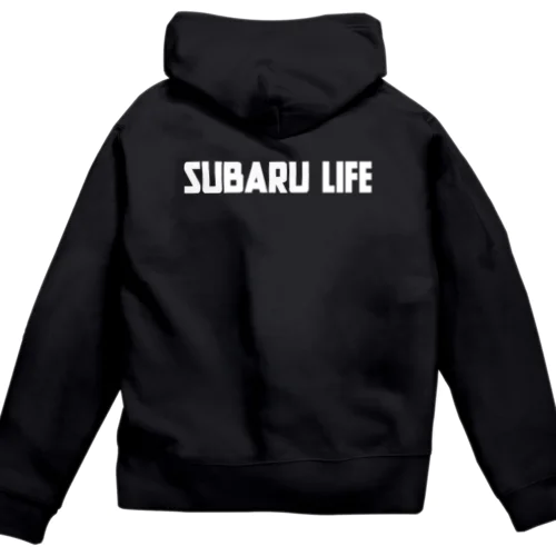 SUBARULiFE ロゴ　White Zip Hoodie