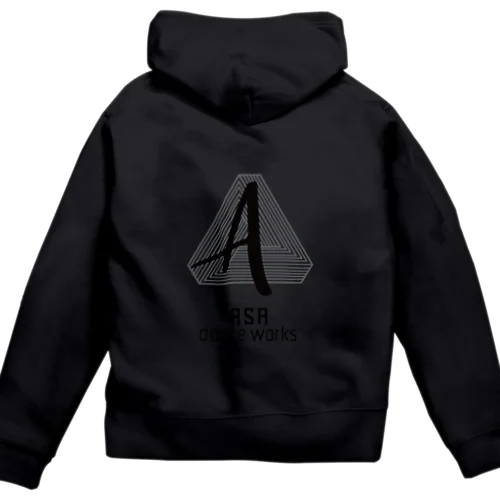 背面&胸LOGO(black)ZIPパーカー Zip Hoodie