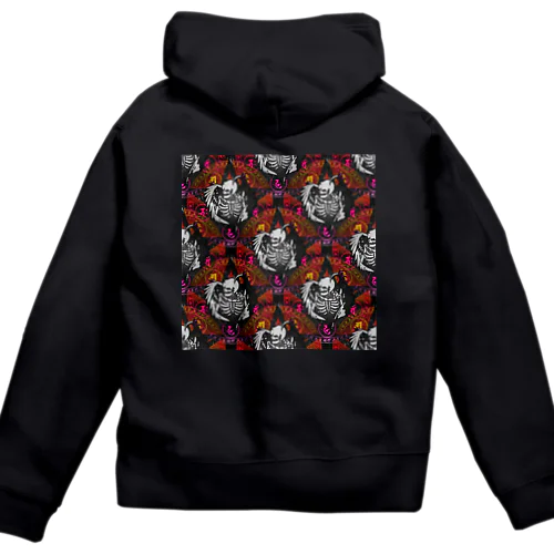 Fallen Angel of SKULL SEAMLESS PATTERN Zip Hoodie