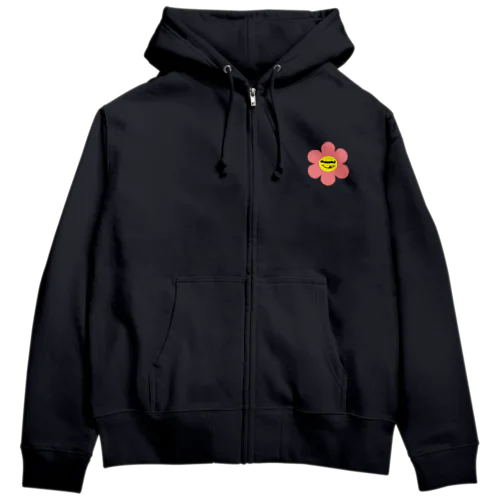 レトロフラワー★ピンク★ Zip Hoodie