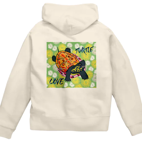 子亀のクサガメちゃん カラフル Zip Hoodie