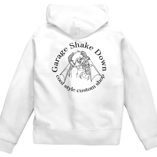 SD鬼っ子ブラック文字ジップパーカー Zip Hoodie