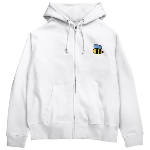 へんてこキャラクター はちさんの『びー』🐝💗 Zip Hoodie