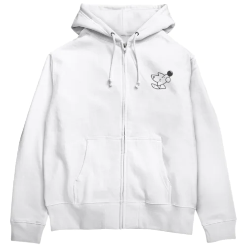 きつね君 黒 Zip Hoodie