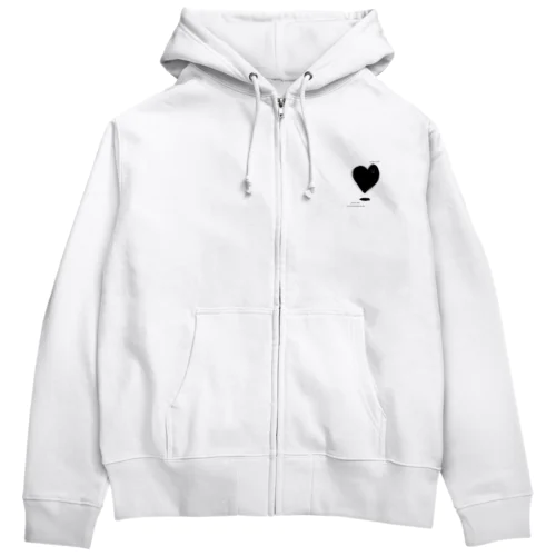 ハートちゃん　浮遊　ブラック Zip Hoodie