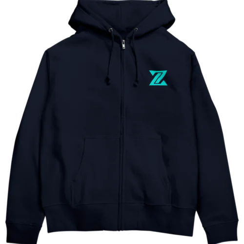 zorocchiのロゴ blue Zip Hoodie