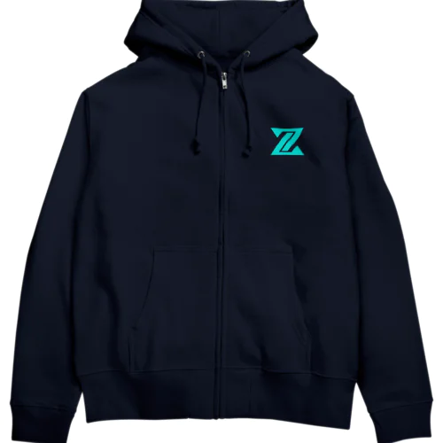 zorocchiのロゴ blue ジップパーカー