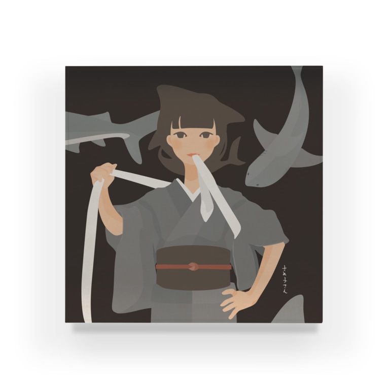 たすき掛けさめ子さん さかたようこ サメ画家 Fukuoka Yocco のアクリルブロック通販 Suzuri スズリ たすき掛けさめ子さん さかたようこ サメ画家 Fukuoka Yocco のアクリルブロック通販 Suzuri スズリ