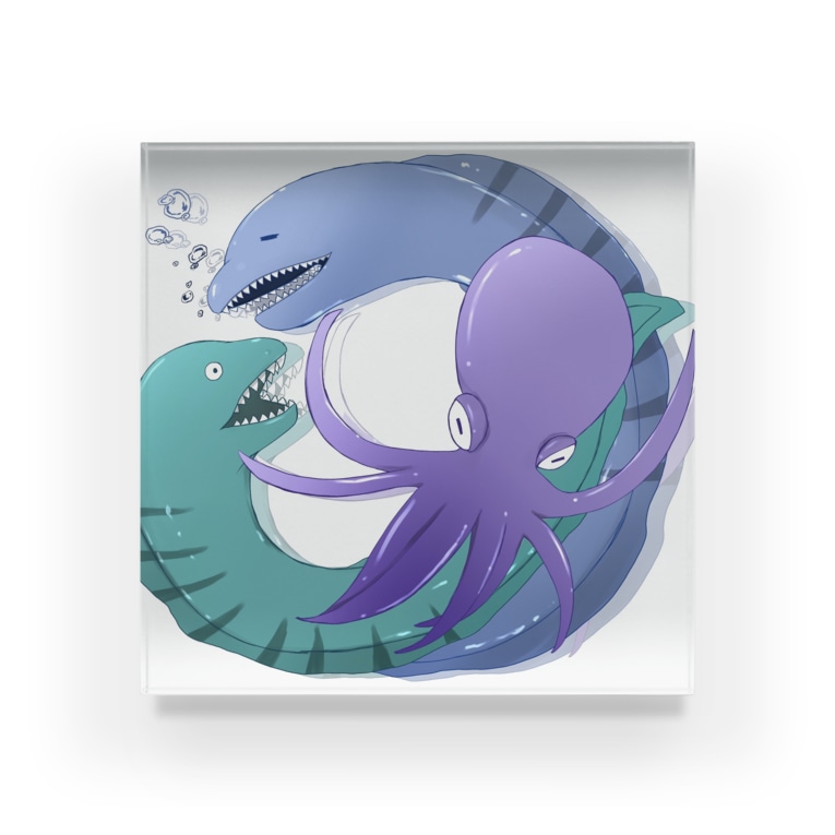 ウツボとタコ しょっぷ Karintoumanjuu のアクリルブロック通販 Suzuri スズリ ウツボとタコ しょっぷ Karintoumanjuu のアクリルブロック通販 Suzuri スズリ